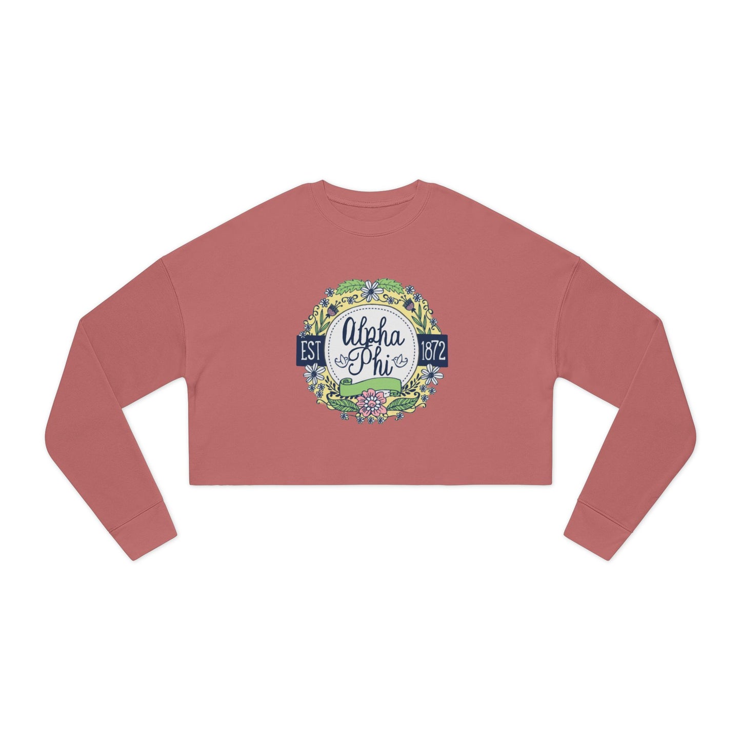 ALPHA PIE Floral Circle Women's Cropped Sweatshirt