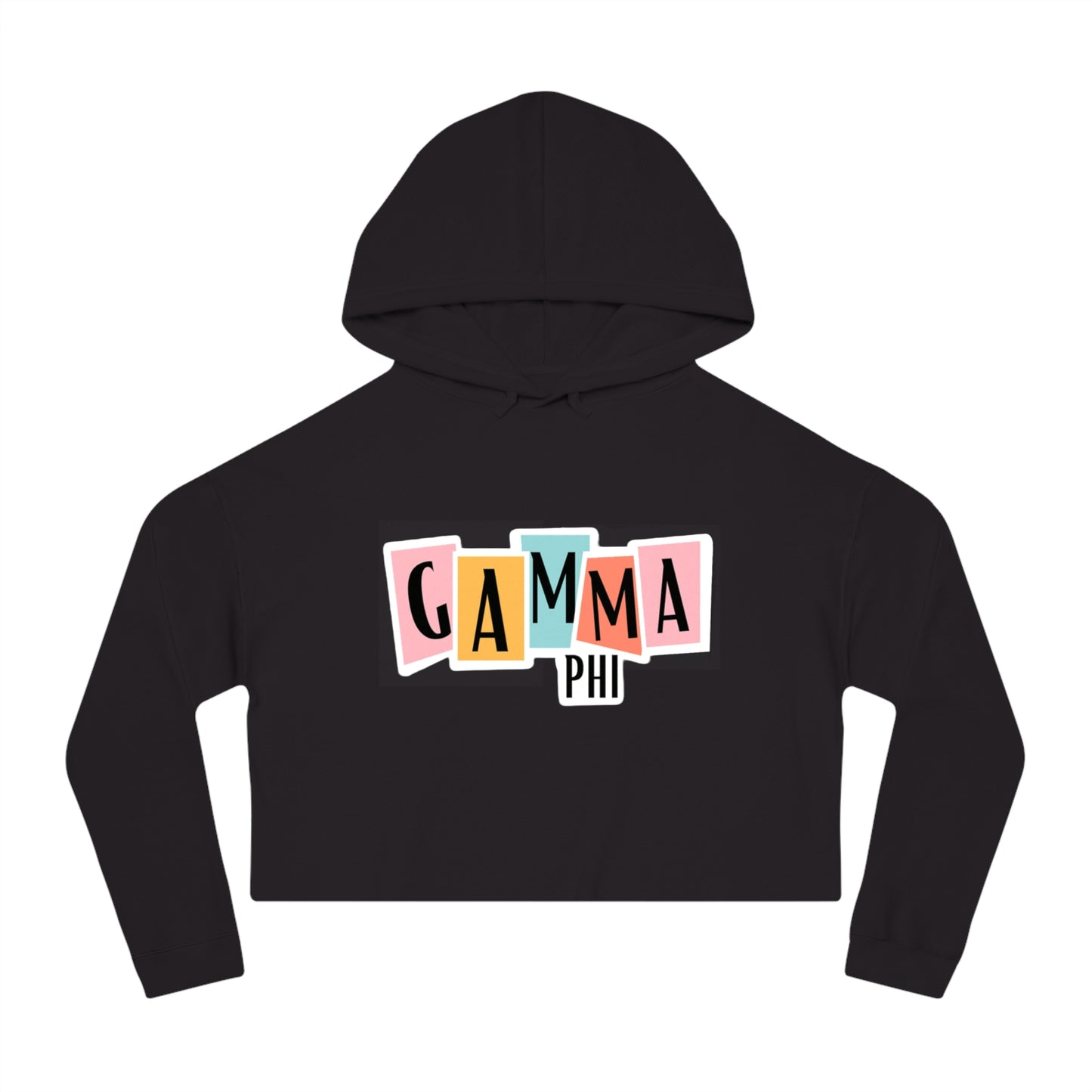 Gamma Phi Retro Cropped Hooded Sweatshirt