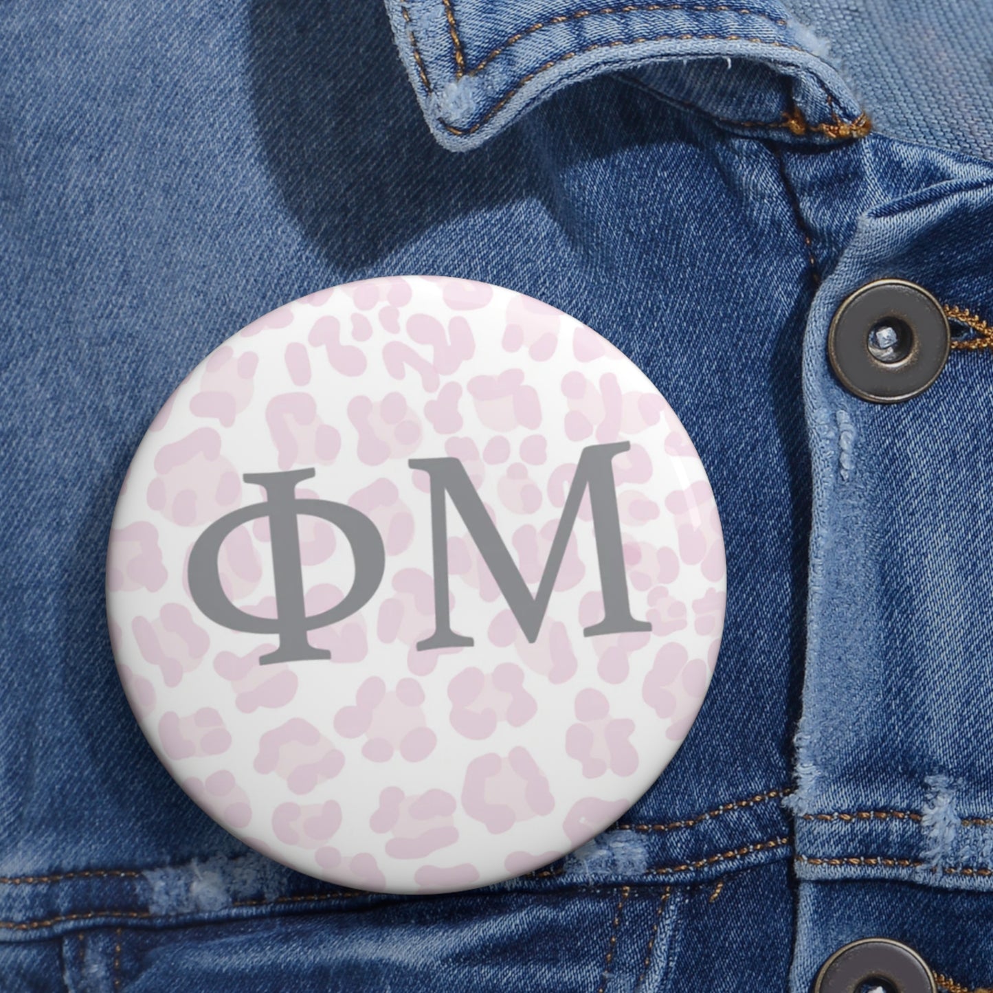 PHI MU CHEETAH Button