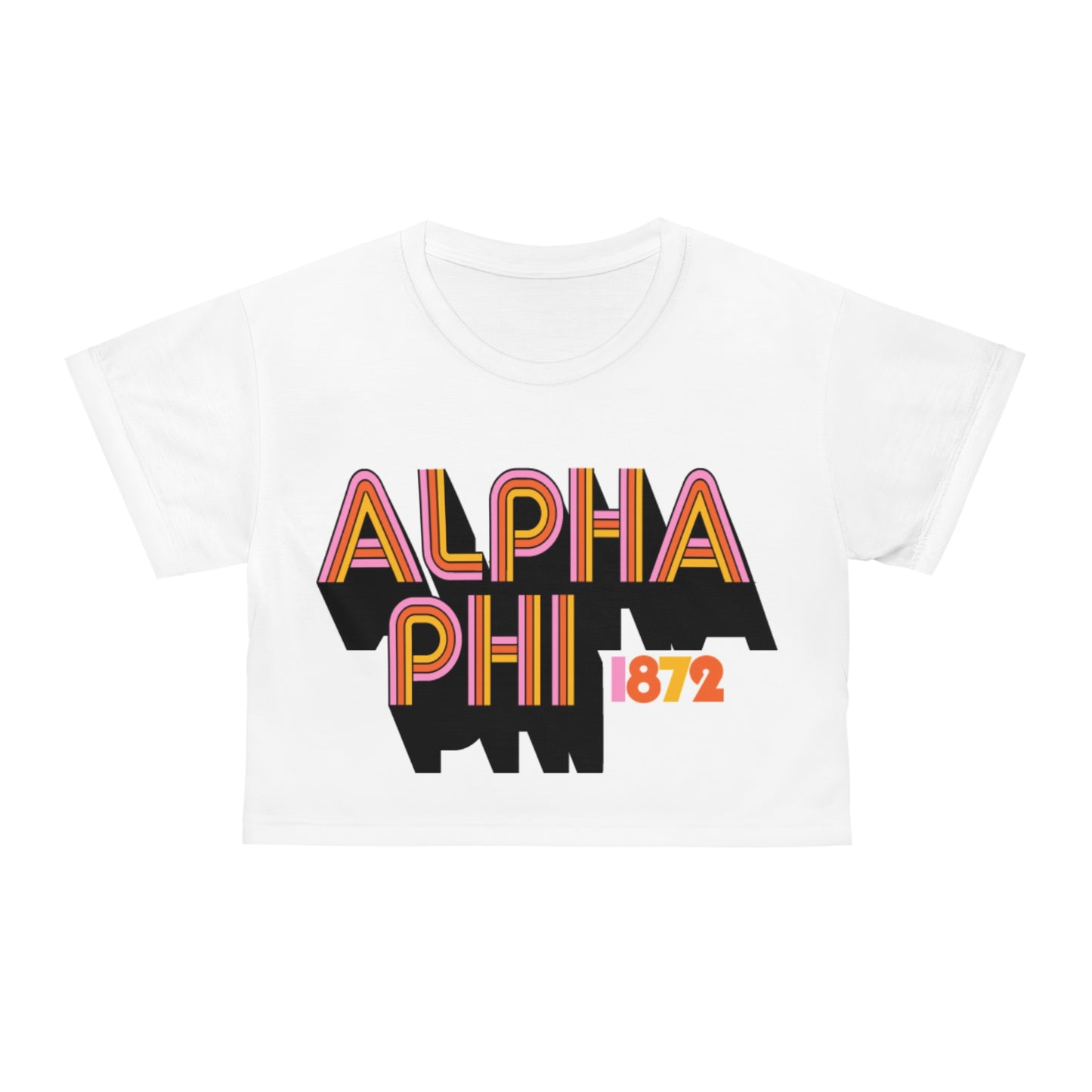 Alpha Phi Retro Crop Tee (AOP)