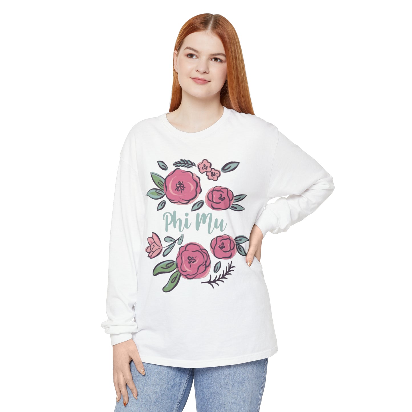 PHI MU FLORAL RING  Long Sleeve T-Shirt