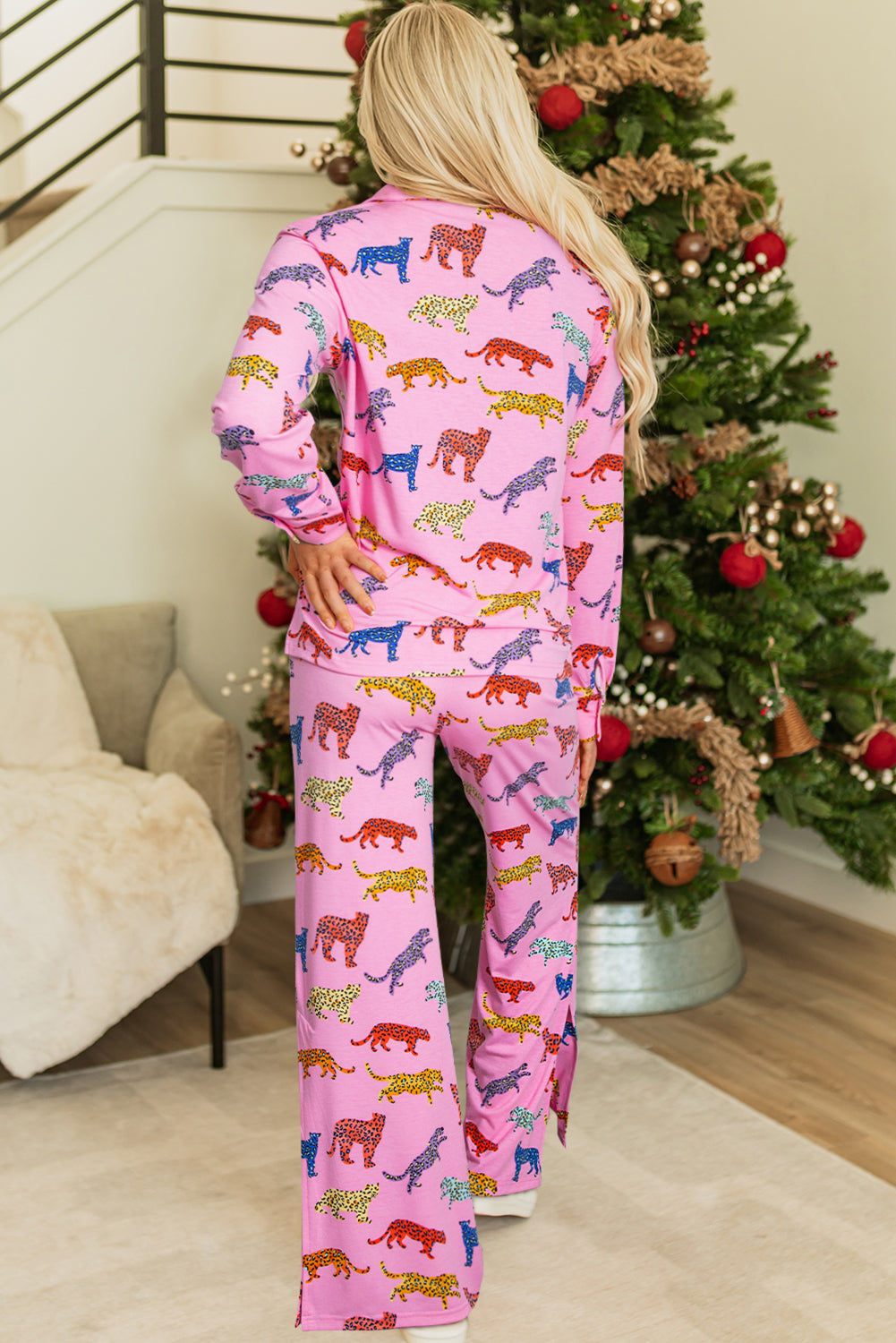 Pink Cheetah Print Pajama Set