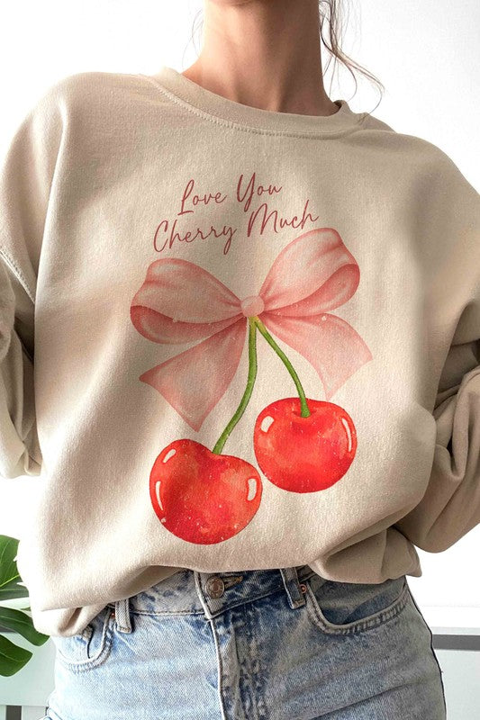 PLUS SIZE - LOVE YOU CHERRY MUCH Valentine Sweatshirt