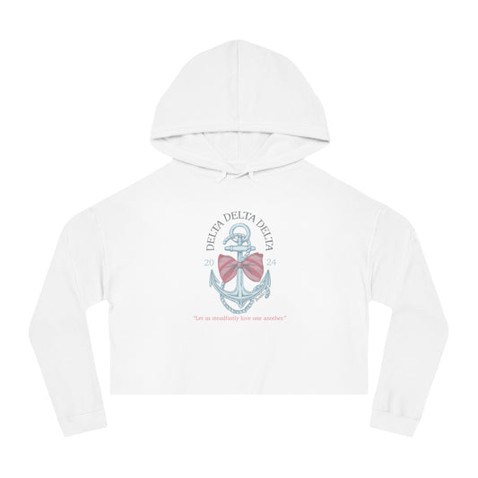 Tri Delta ANCHOR  Cropped Hooded Sweatshirt