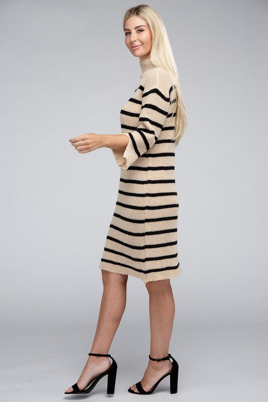 Yacht Times Striped Pattern Sweater Dress