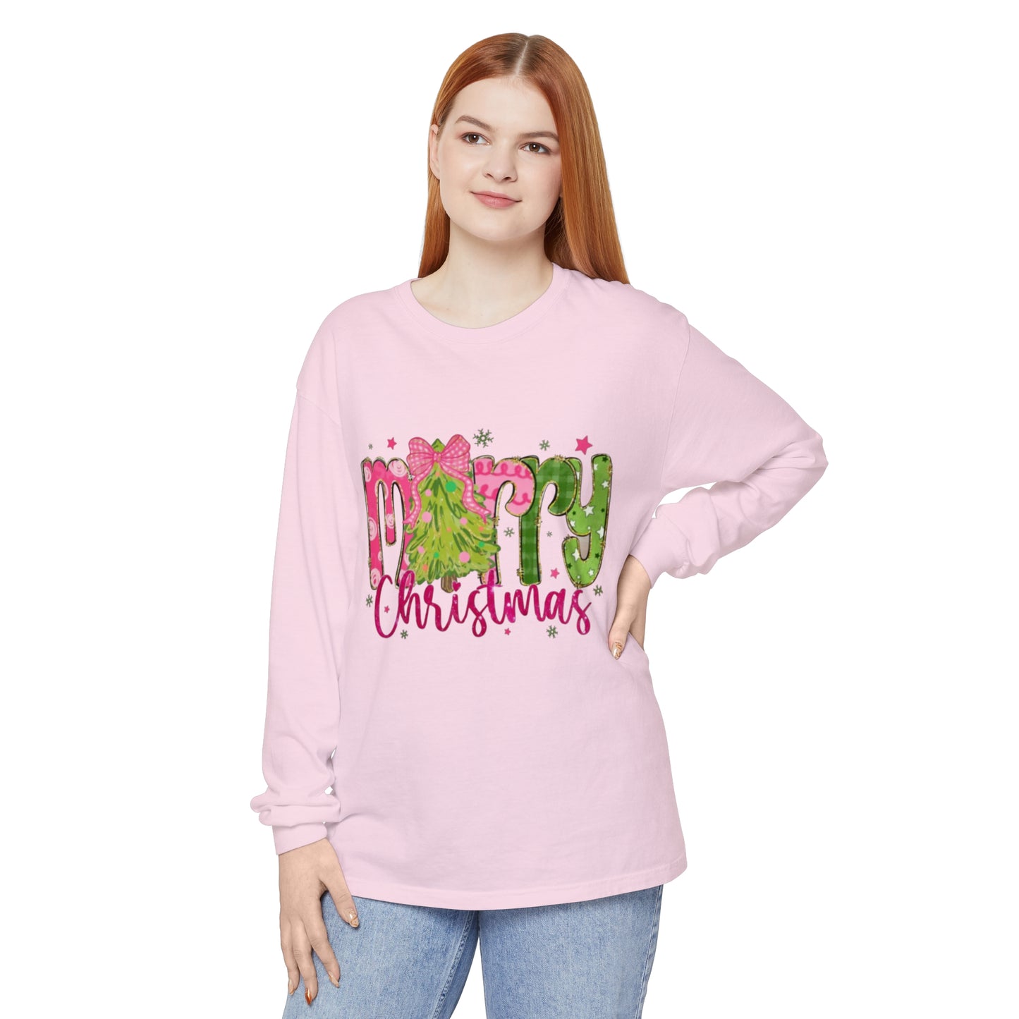 “Merry Christmas,” Holiday Long Sleeve T-Shirt