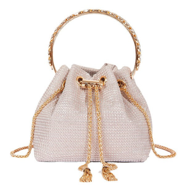 Champagne Mini Bucket Bag diamond Sling Purse