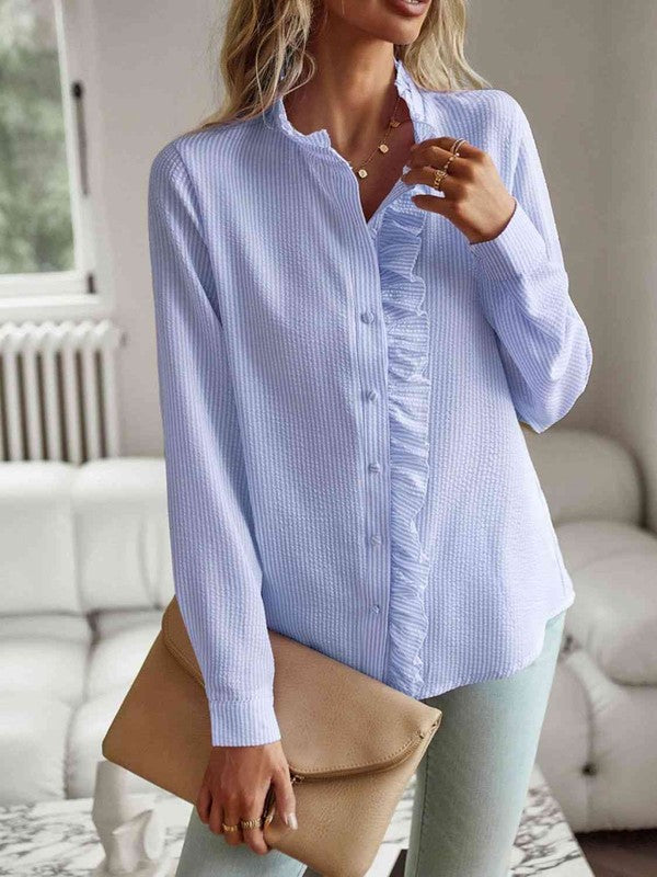 Nat Ruffle Trim Shirt