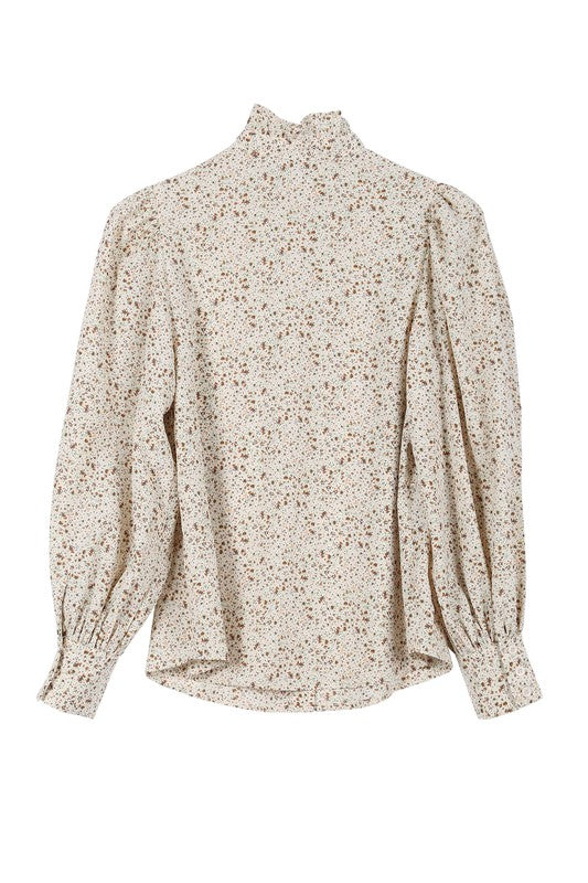 Floral & Flirty Stand Collar Floral Blouse