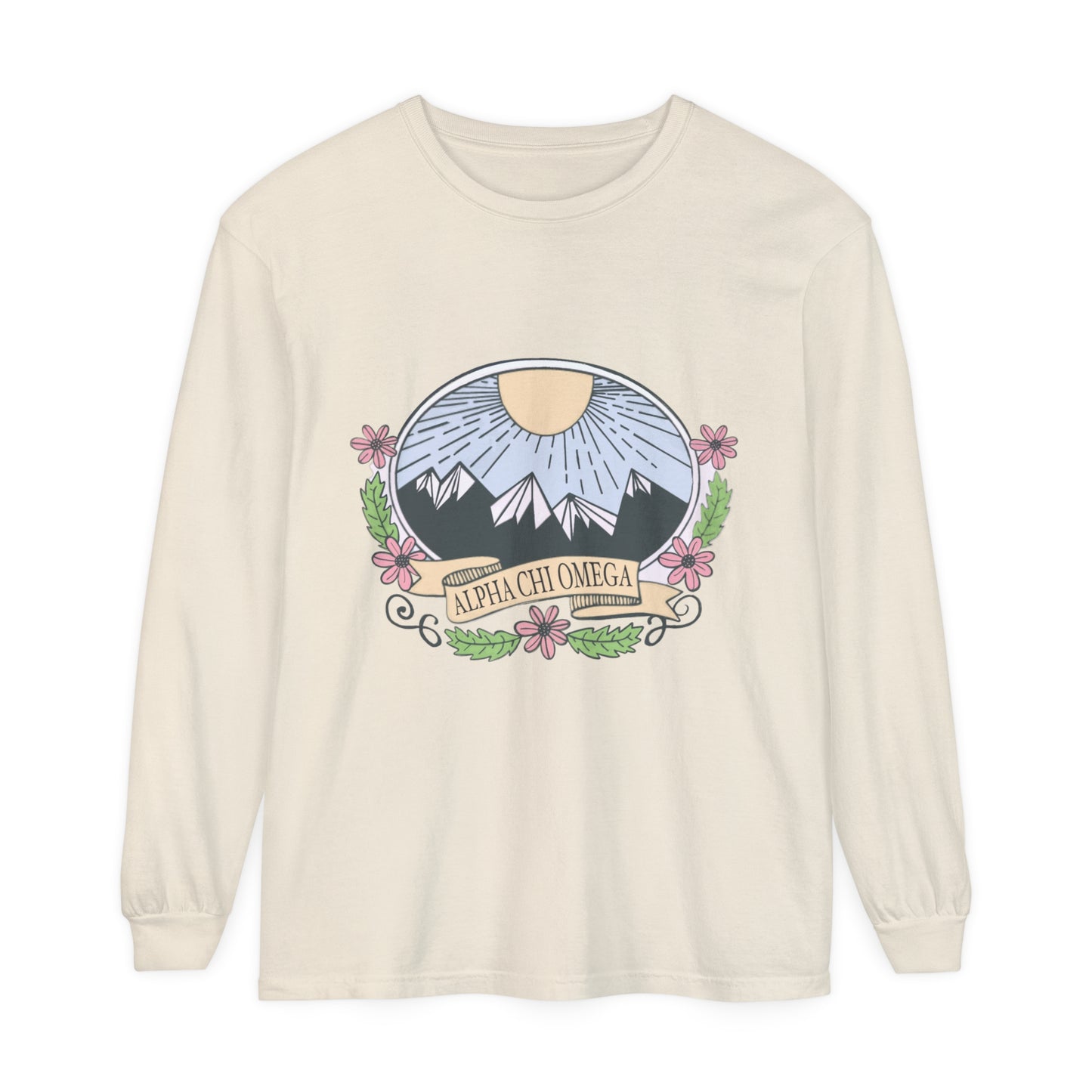 Alpha Chi Omega Mountain Long Sleeve T-Shirt