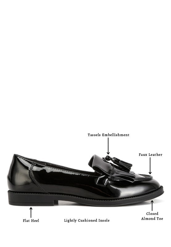 Valerie Tassel Detail Patent Loafers