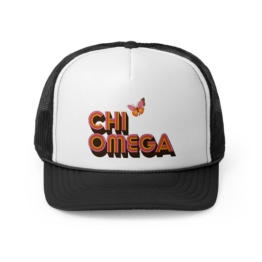 Chi Omega Butterfly Trucker Cap