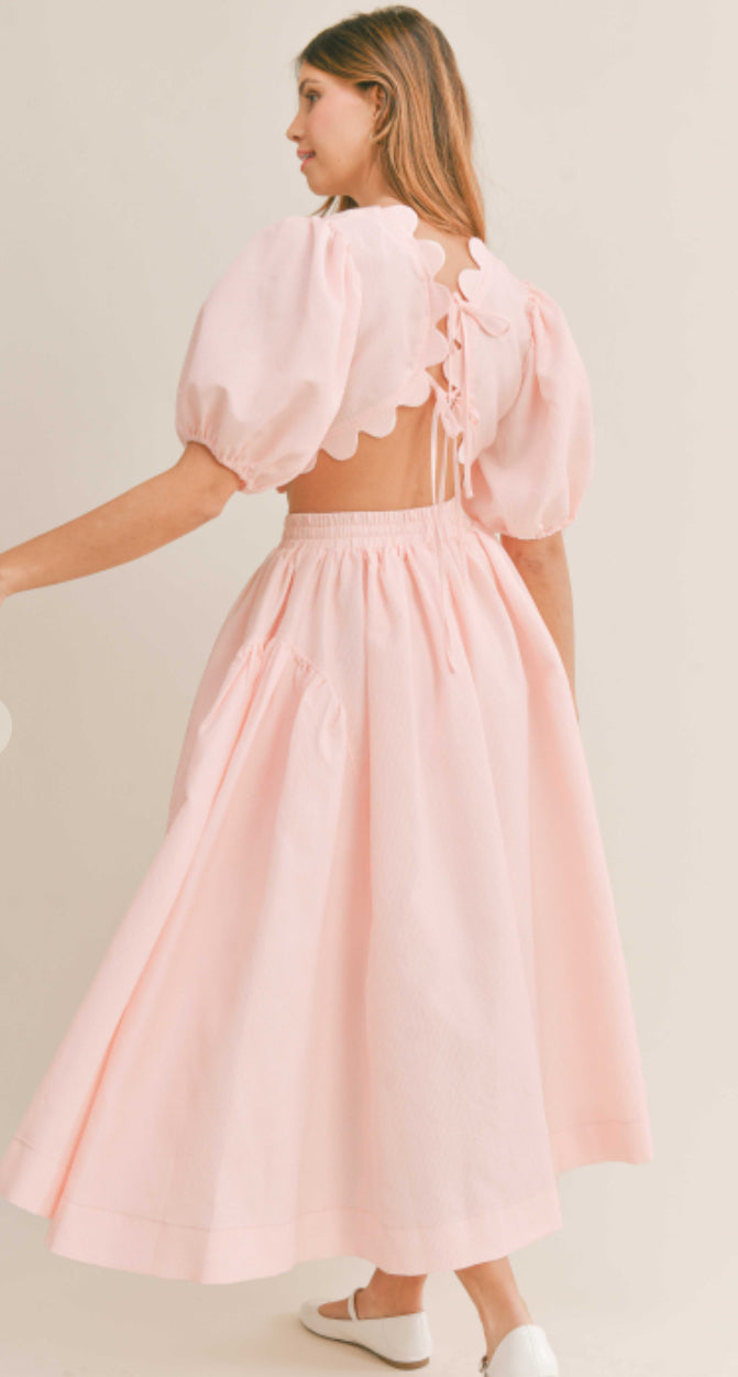 AMABLE PREMIUM PUFF SLEEVE CROP TOP AND SKIRT SET