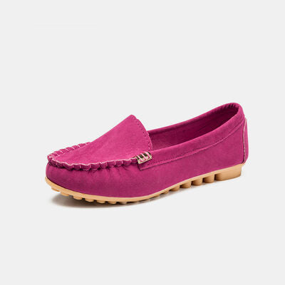 Deep Rose Round Toe Driving Mocs