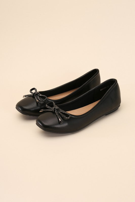 Dorothy Black Bow Ballet Flats