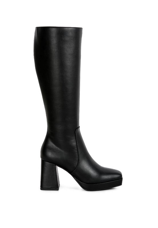 Bouts High Calf Block Heel Boots