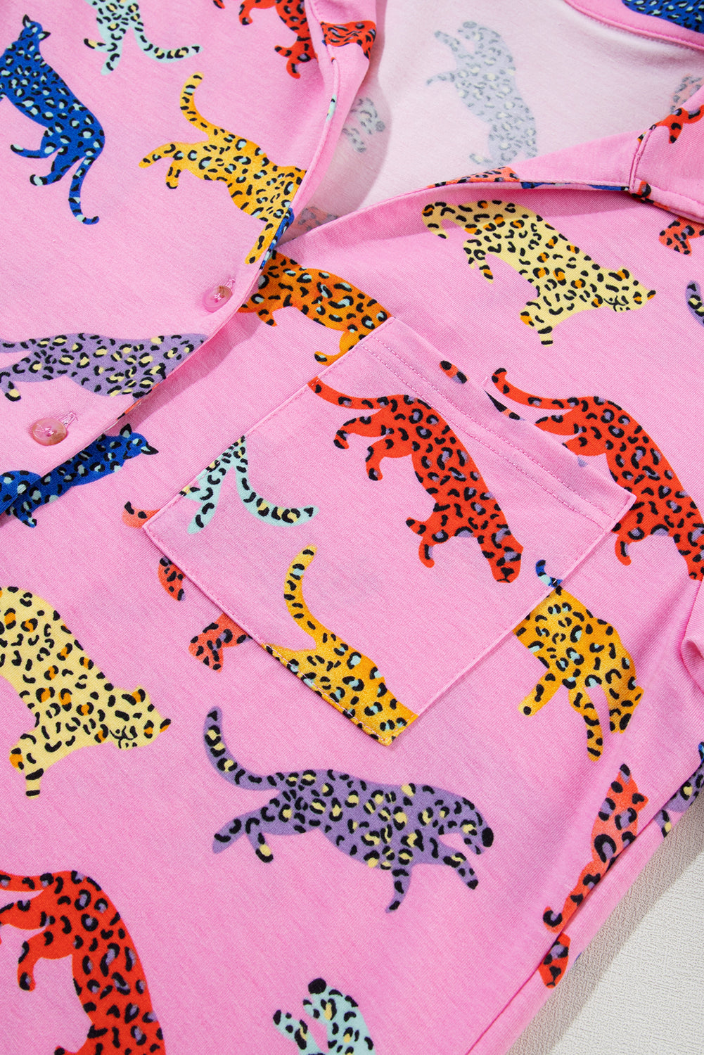 Pink Cheetah Print Pajama Set