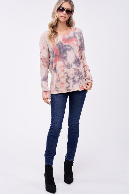 CLOUD TIE DYE TERRY SWEATSHIRT TOP