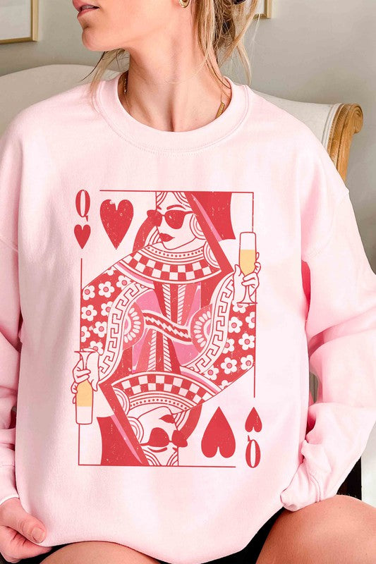 CHAMPAGNE QUEEN OF HEARTS Valentine Graphic Sweatshirt