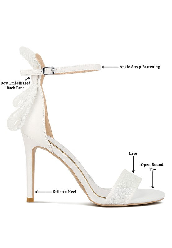 Delancy White Bow Detail  Stilettos