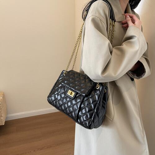 Black Beauty PU Leather Shoulder Bag