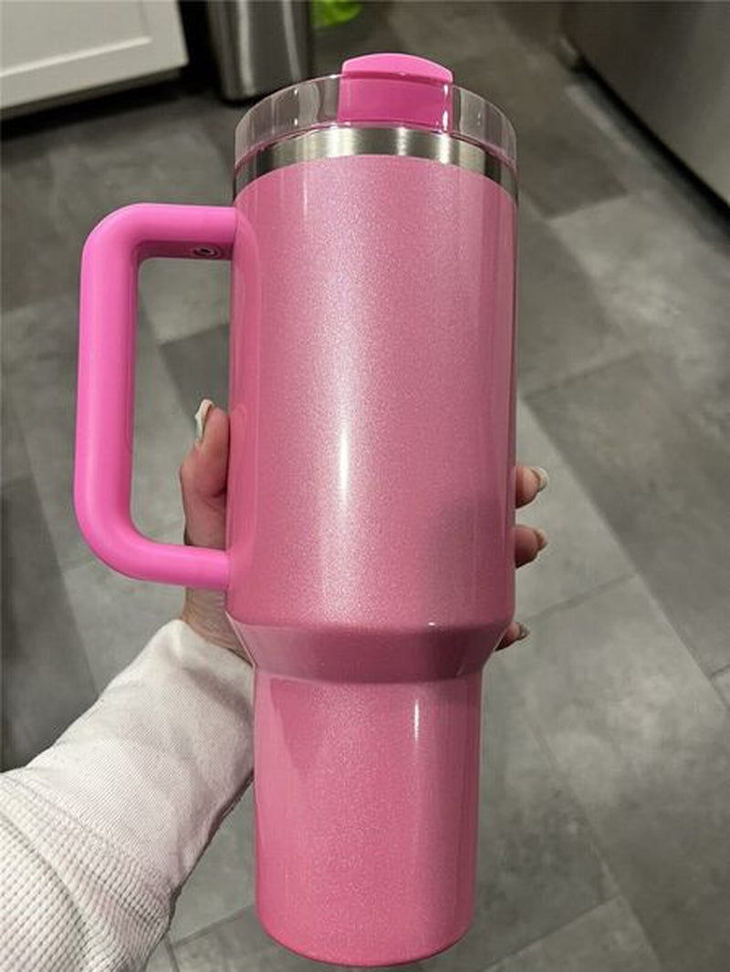 US STOCK 40Oz Quencher Tumblers Pink Cosmo Parada Co-Branded Flamingo Stainless Steel Valentines Day Gift Cups with Silicone Handle Lid and Straw Car Mugs