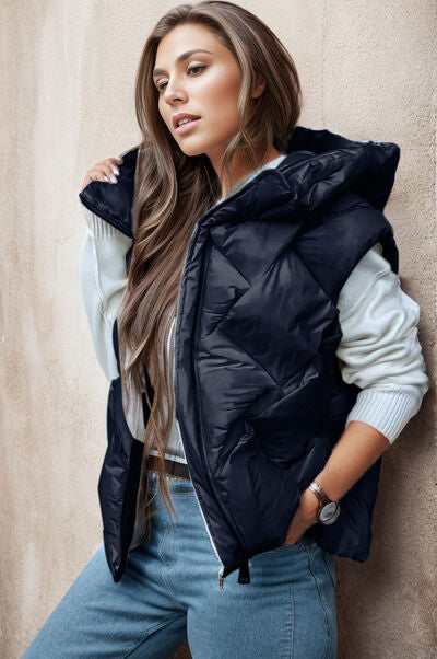 Cozy On Up Zip Up Hooded Vest